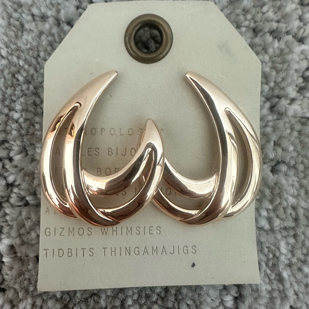 NEW- Anthropologie Elegant Gold Earrings
